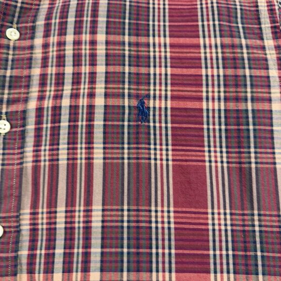 Ralph Lauren Long Sleeve Plaid Shirt Mens XXL Red Casual‎ Button Down Oxford - Picture 3 of 14